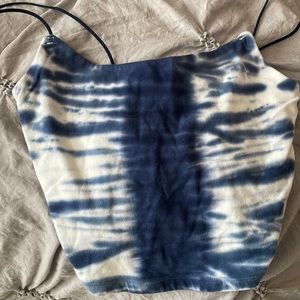 blue and white tank top